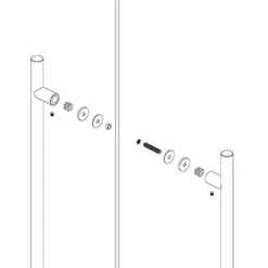 Adaptadores de manillones dobles para puertas de cristal