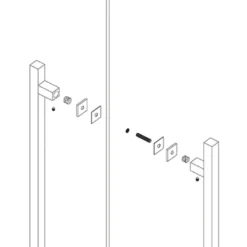 Adaptadores de manillones dobles para puertas de cristal