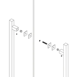 Adaptadores de manillones dobles para puertas de cristal
