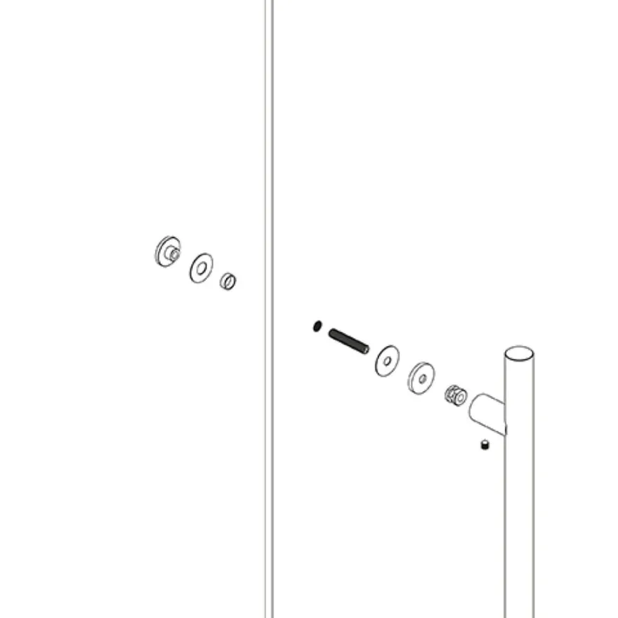 Adaptadores de manillones simples para puertas de cristal