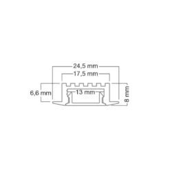ADELPHO - Perfil empotrado para tira led hasta 20W/m