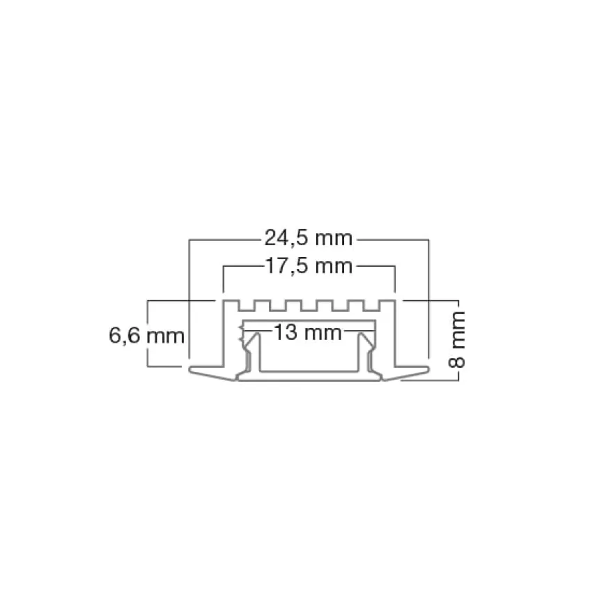 ADELPHO - Perfil empotrado para tira led hasta 20W/m