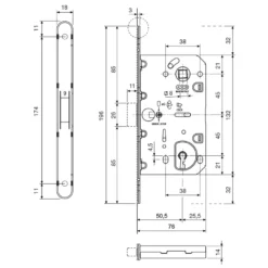 AGB Polaris 2XT - Kit picaporte mágnetico de golpe + cerradero para madera
