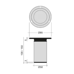 AITA - Pata para muebles de Ø50 mm. regulable en altura