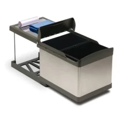 ALDO INOX - Elegante contenedor con 2 o 3 compartimentos y de tapa con apertura automática