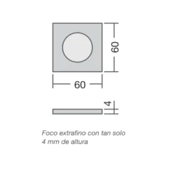 ALEXIA - Foco LED sobrepuesto extrafino cuadrado con iluminación redonda