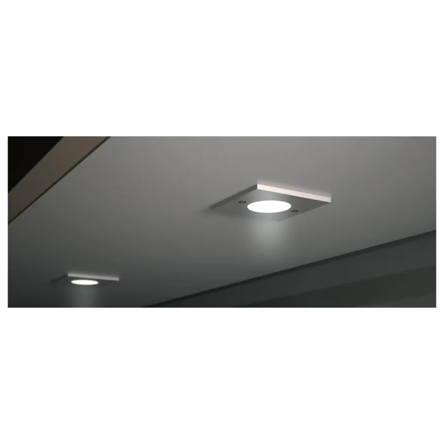 ALEXIA - Foco LED sobrepuesto extrafino cuadrado con iluminación redonda