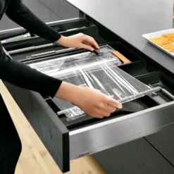 AMBIALINE - Cortador de film transparente + papel aluminio para cajones Blum Legrabox