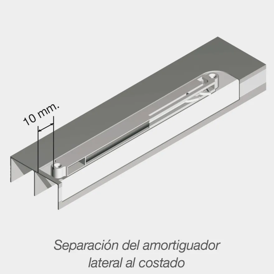 Amortiguador para 1 puerta perfilería de armario ATLANTICO