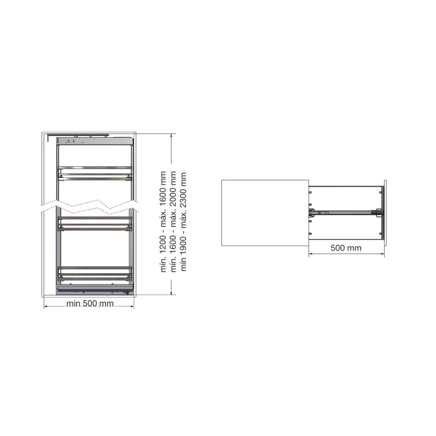 ARGOS Línea FLAT - Columna Extraíble Cromo/Blanco