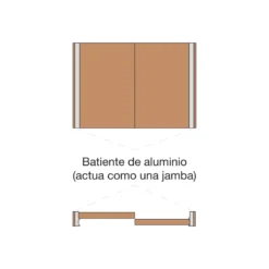 ATLANTICO - Batientes de aluminio para armarios de 2 hojas