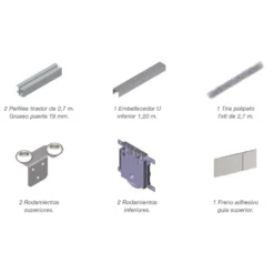 ATLANTICO MIN10 Minimalista - Kit de perfiles para puertas armario correderas