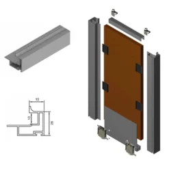 ATLANTICO MIN10 Minimalista - Kit de perfiles para puertas armario correderas