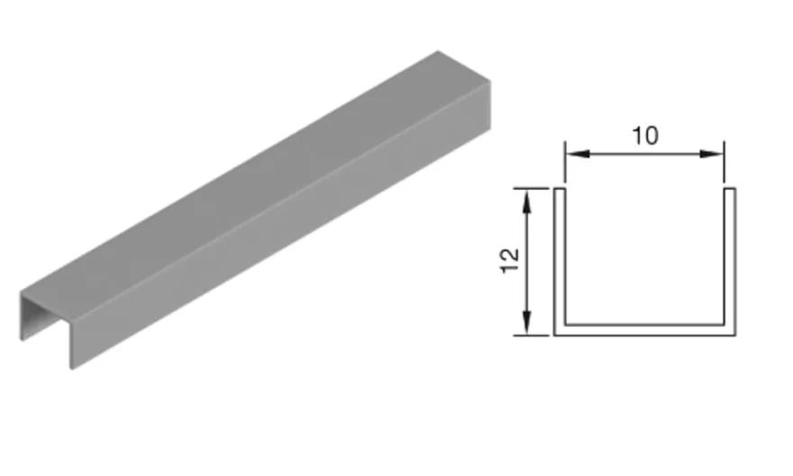 ATLANTICO RT10 - Kit perfil en "U" para puertas de armario