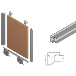 ATLANTICO RT16 - Kit perfiles para puertas correderas de armarios empotrados