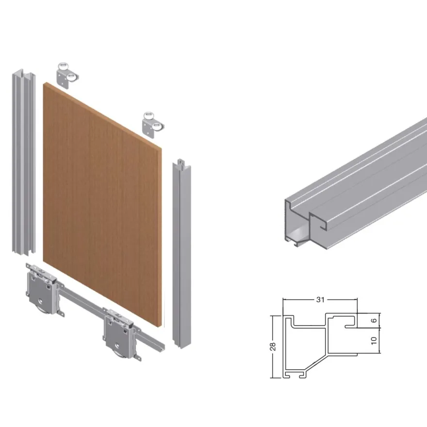 ATLANTICO RT10 - Kit perfiles para puertas correderas de armario empotrado