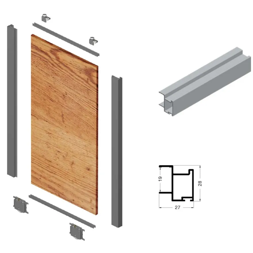 ATLANTICO RT19 - Kit perfiles para puertas de armario correderas
