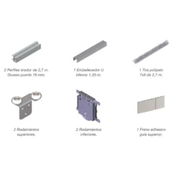 ATLANTICO RT19 - Kit perfiles para puertas de armario correderas
