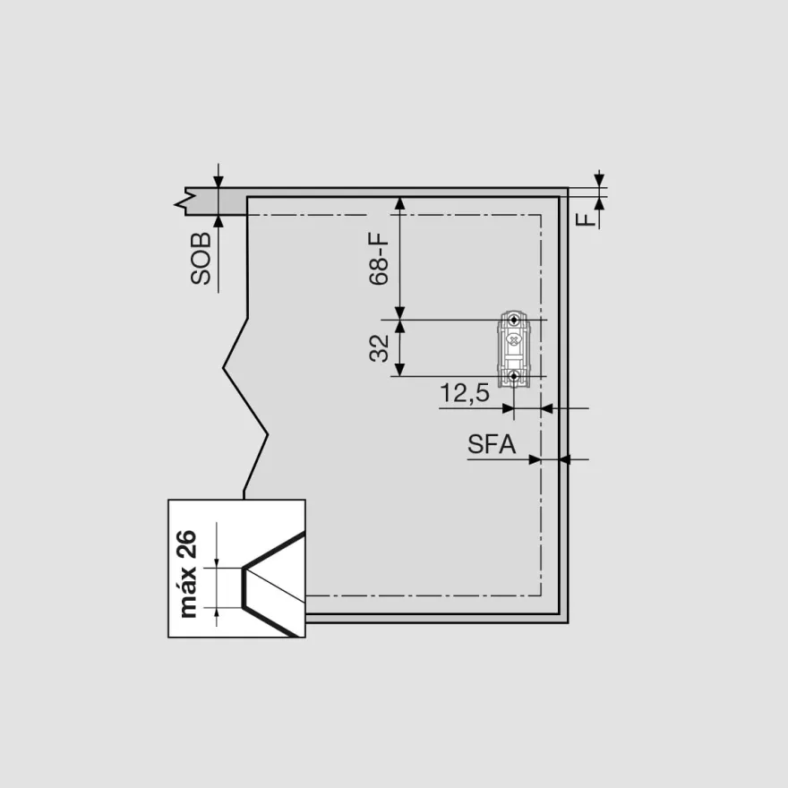 Aventos Blum HK-S Compás ascendente para puertas abatibles reducidas