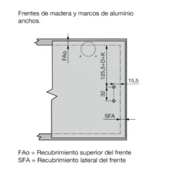 Aventos Blum HK-XS para puertas abatibles ascendentes de profundidad reducida
