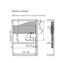 AVENTOS HS TOP - Compás para puertas abatibles oblicuas