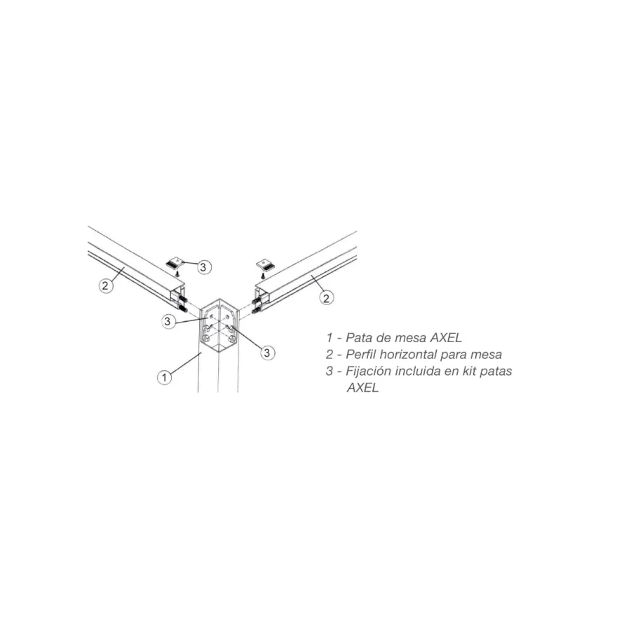 AXEL - Perfilería y patas para estructura mesa