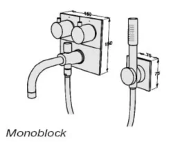 Baño A Monoblock y monomando pared