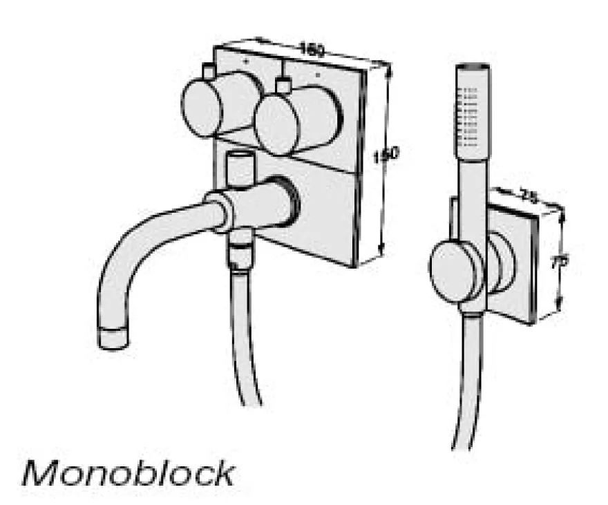Baño A Monoblock y monomando pared