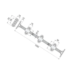 Barra volteadora para alas ocultas de mesa