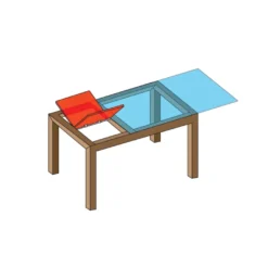 Barra volteadora para alas ocultas de mesa