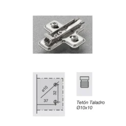 Bases Clip DOMI de regulación frontal con excéntrica y vertical con tornillo para bisagras Salice (Acero)