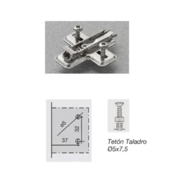 Bases Clip DOMI de regulación frontal con excéntrica y vertical con tornillo para bisagras Salice (Acero)