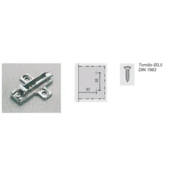 Bases clip DOMI regulación frontal y vertical excéntrica para bisagras Salice (fijación tornillo)