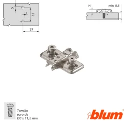 Bases para Bisagras Blum Clip-Top con regulación vertical SIN excéntrica