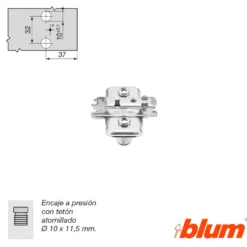 Bases para Bisagras Blum Clip-Top con regulación vertical SIN excéntrica