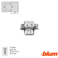 Bases para Bisagras Blum Clip-Top con regulación vertical SIN excéntrica