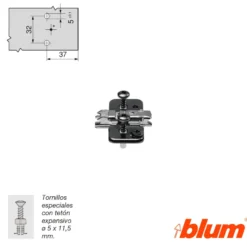 Bases para bisagras Blum Clip-Top con regulación vertical mediante excéntrica