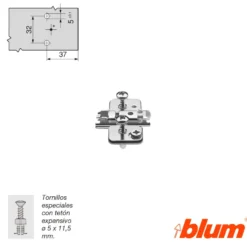 Bases para bisagras Blum Clip-Top con regulación vertical mediante excéntrica