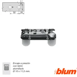 Bases rectas con regulación vertical mediante excéntrica para bisagras Blum Clip-Top