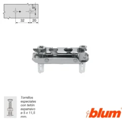 Bases rectas con regulación vertical mediante excéntrica para bisagras Blum Clip-Top