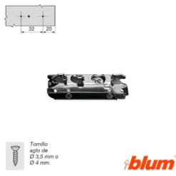 Bases rectas con regulación vertical mediante excéntrica para bisagras Blum Clip-Top