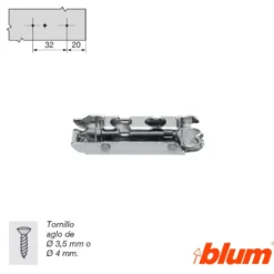 Bases rectas con regulación vertical mediante excéntrica para bisagras Blum Clip-Top