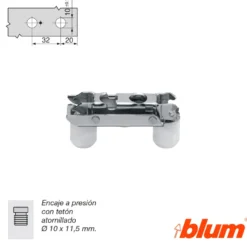 Bases rectas con regulación vertical mediante excéntrica para bisagras Blum Clip-Top