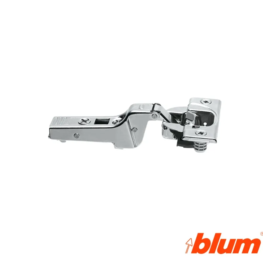 Bisagra acodada Blum Clip Top Ø35 mm. Apertura 95º para molduras y grandes espesores. Cierre decelerante BLUMOTION