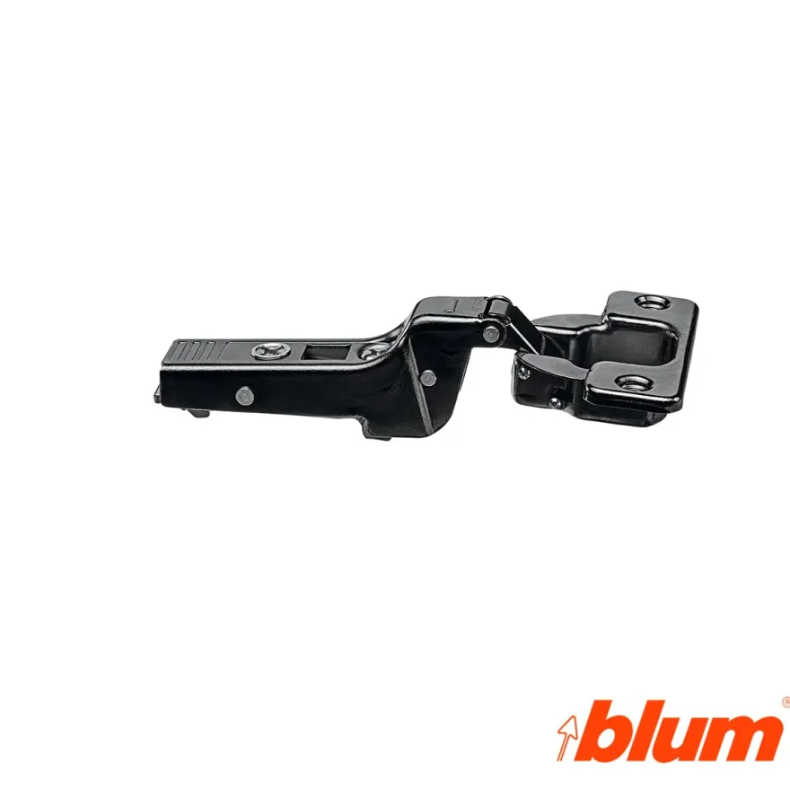 Bisagra acodada Blum Clip Top Ø35 mm. a 95º para grandes espesores y molduras. Apertura por expulsión TIP-ON.