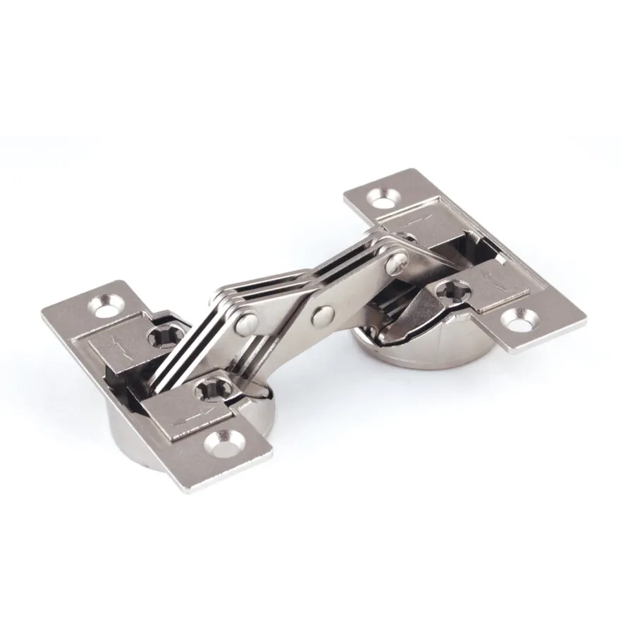 Bisagra de doble cazoleta 135º para puertas de gran desplazamiento con doble inglete