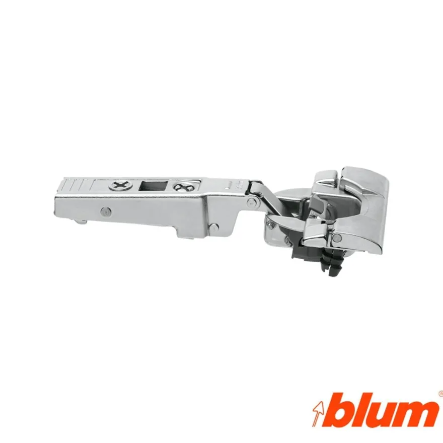 Bisagra recta Blum Clip Top Ø35 mm. Apertura 95º para molduras y grandes espesores. Cierre decelerante BLUMOTION