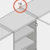 Bisagra recta Blum Clip Top Ø35 mm. a 107º para costados de 16 mm.
