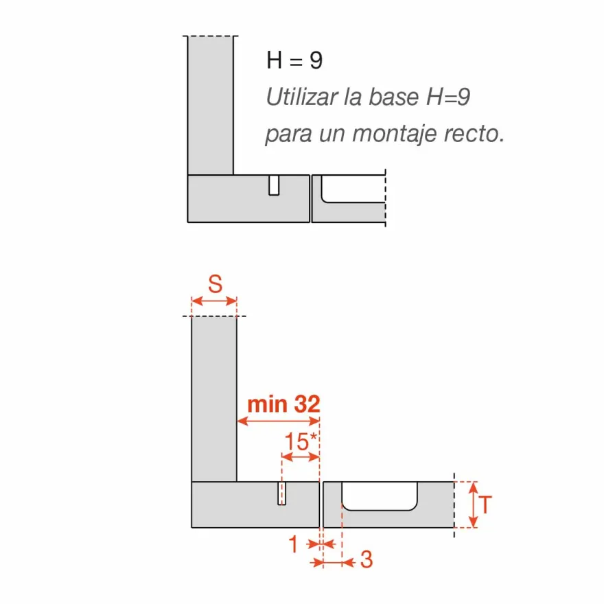 Bisagra Salice de 110º contracodo corto para rincón y espacios reducidos cierre decelerante Silentia+