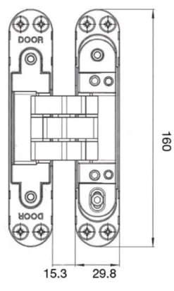 Bisagras KUBI-7 K-7080 con 7 pivotes regulable sobre 3 ejes de 80/100Kg. Apertura 180º